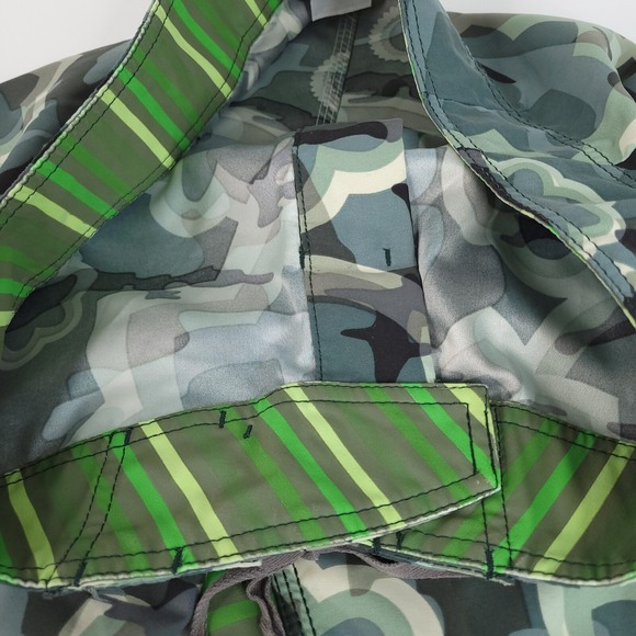 Element Board Shorts Men 34x10 Green Black Tan Camouflage Geometric Pattern Swim - Picture 7 of 14